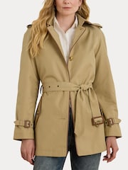 Lauren Ralph Lauren Cropped Trench Brown Coat - Image 7 of 9