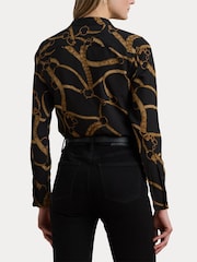 Lauren Ralph Lauren Kristy Belt Print Black Shirt - Image 4 of 8