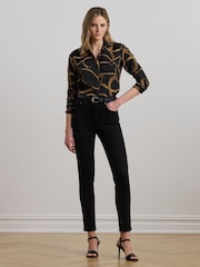 Lauren Ralph Lauren Kristy Belt Print Black Shirt - Image 5 of 8
