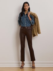 Lauren Ralph Lauren Blue Jamelko Haze Denim Logo Shirt - Image 3 of 4
