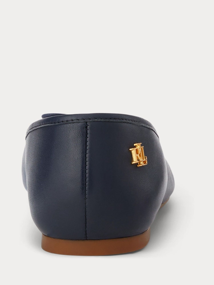 Lauren Ralph Lauren Blue Jayna Leather Flat Ballet Pump Shoes - Slika 2 iz 4 Lauren Ralph Lauren Blue Jayna Leather Flat Ballet Pump Shoes - Slika 2 iz 4