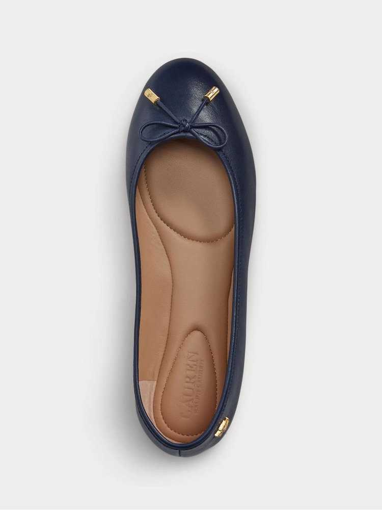 Lauren Ralph Lauren Blue Jayna Leather Flat Ballet Pump Shoes - Slika 4 iz 4 Lauren Ralph Lauren Blue Jayna Leather Flat Ballet Pump Shoes - Slika 4 iz 4