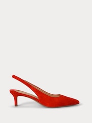 Lauren Ralph Lauren Red Lolah II Slingback Leather Heeled Shoes - Image 1 of 4