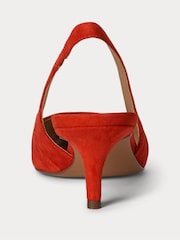 Lauren Ralph Lauren Red Lolah II Slingback Leather Heeled Shoes - Image 2 of 4