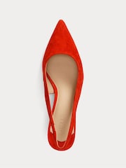 Lauren Ralph Lauren Red Lolah II Slingback Leather Heeled Shoes - Image 4 of 4