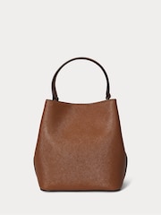 Lauren Ralph Lauren Small Reese Leather Logo Bucket Brown Bag - Image 2 of 7