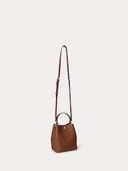 Lauren Ralph Lauren Small Reese Leather Logo Bucket Brown Bag - Image 3 of 7