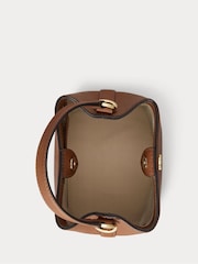 Lauren Ralph Lauren Small Reese Leather Logo Bucket Brown Bag - Image 4 of 7