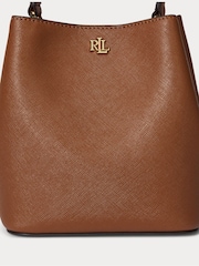 Lauren Ralph Lauren Small Reese Leather Logo Bucket Brown Bag - Image 5 of 7