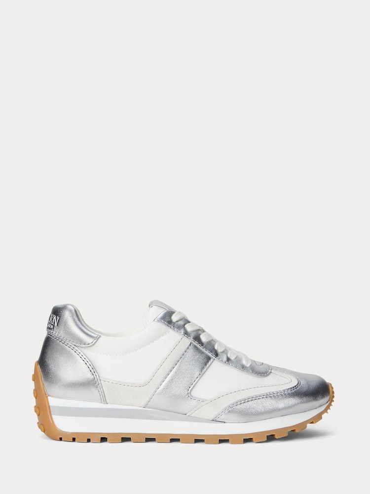 Lauren Ralph Lauren Dani Contrast Panel Suede White Trainers - Slika 1 iz 2