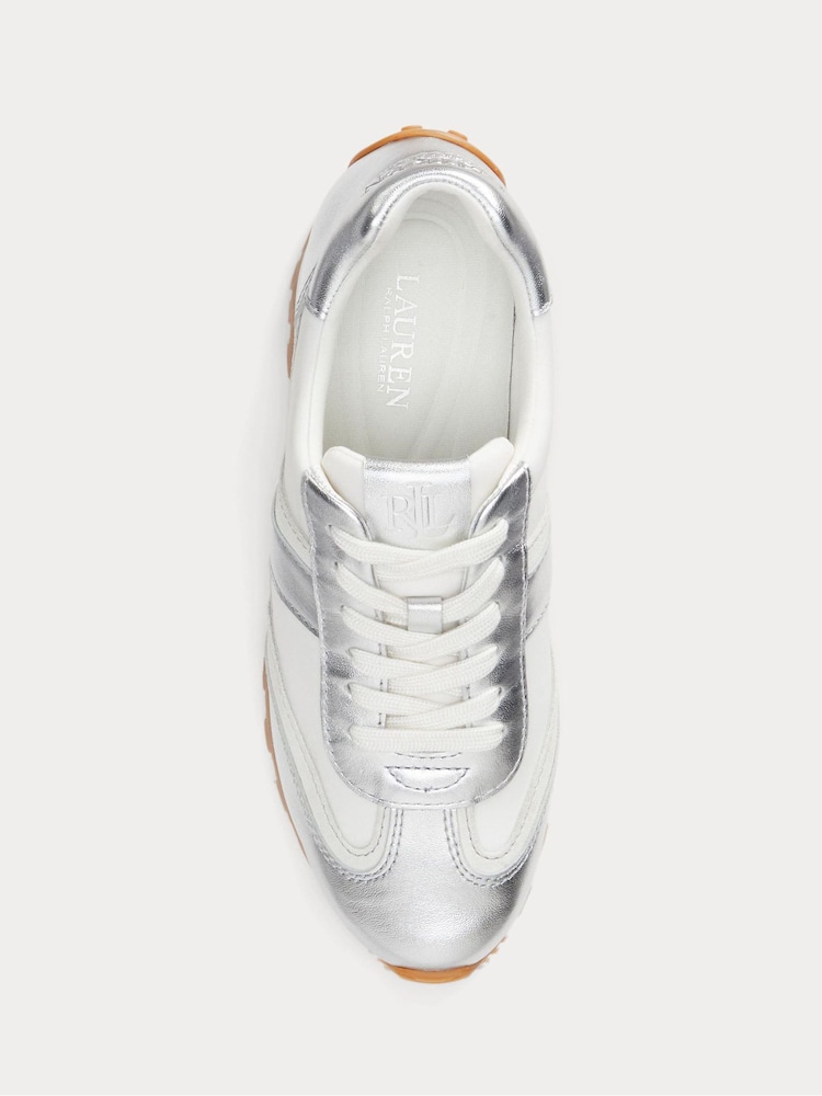 Lauren Ralph Lauren Dani Contrast Panel Suede White Trainers - Slika 2 iz 2