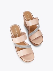 Kurt Geiger London Pink Strand Wedge Sandals - Image 2 of 4