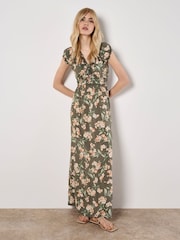 Apricot Green Flowing Jasmine Maxi Dress - Image 2 of 4