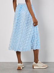 Apricot Blue Appliqué Ombre Flower Print Skirt - Image 3 of 5