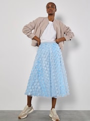 Apricot Blue Appliqué Ombre Flower Print Skirt - Image 4 of 5
