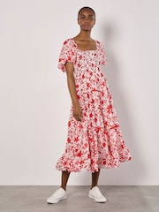 Apricot Cream Silhouette Starflower Midi Dress - Image 1 of 5