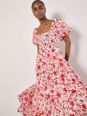 Apricot Cream Silhouette Starflower Midi Dress - Image 2 of 5