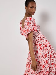 Apricot Cream Silhouette Starflower Midi Dress - Image 3 of 5
