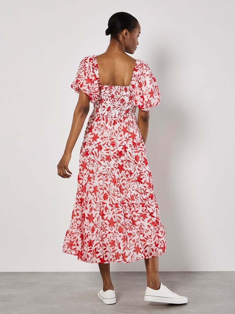Apricot Cream Silhouette Starflower Midi Dress - Image 4 of 5