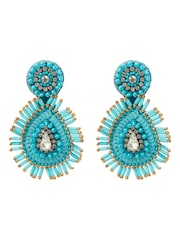 Bibi Bijoux Pink Paisley Beaded Earrings - Image 1 of 3