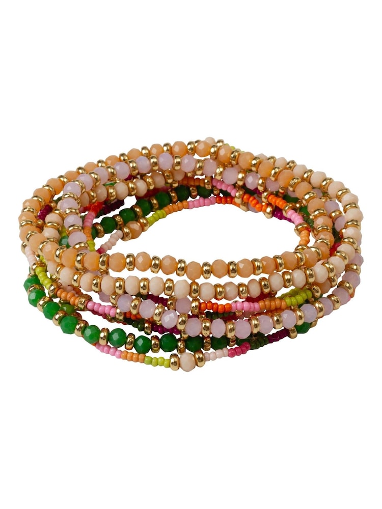 Bibi Bijoux Pink Multicolour Beaded Bracelet Set - Image 1 of 3