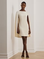 Lauren Ralph Lauren Cream Petra Cape Georgette Mini Dress - Image 1 of 6