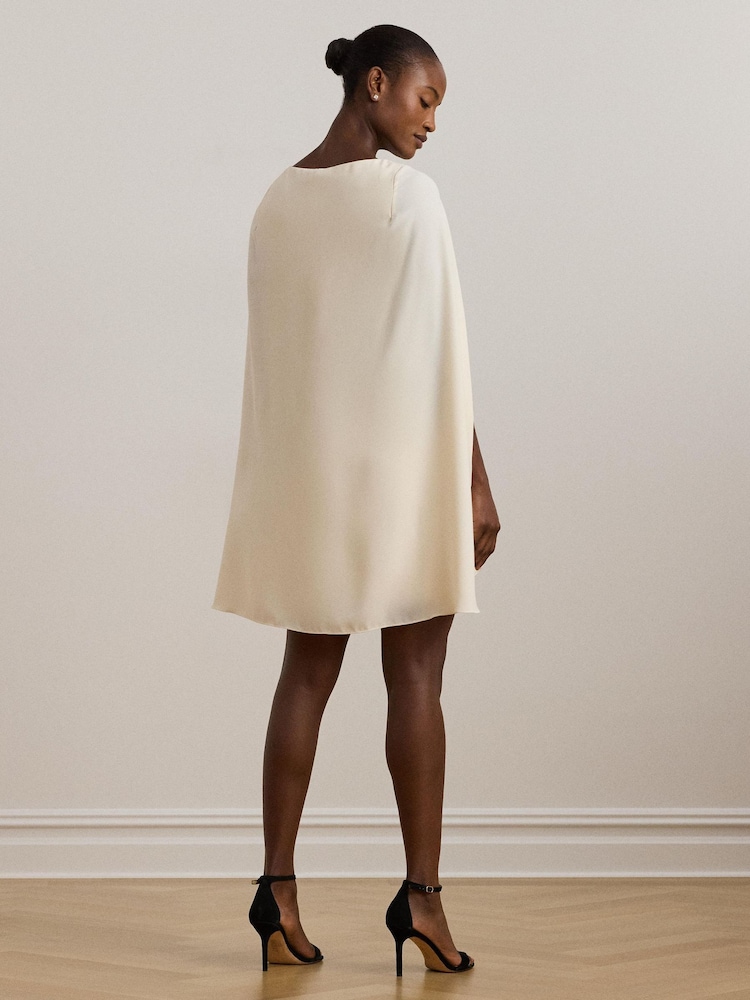Lauren Ralph Lauren Cream Petra Cape Georgette Mini Dress - Image 2 of 6
