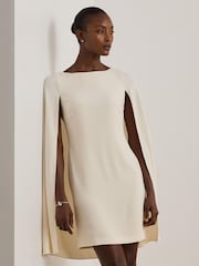 Lauren Ralph Lauren Cream Petra Cape Georgette Mini Dress - Image 3 of 6