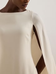 Lauren Ralph Lauren Cream Petra Cape Georgette Mini Dress - Image 4 of 6