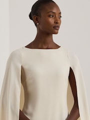 Lauren Ralph Lauren Cream Petra Cape Georgette Mini Dress - Image 5 of 6