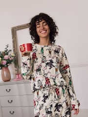 Cream Christmas Dog Long Sleeve Pyjamas - Image 4 of 9