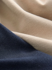 Navy/Stone Long Sleeve Turtle Neck T-Shirts 2 Pack (3mths-7yrs) - Image 5 of 6