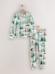 Green Christmas Hamish The Highland Cow Long Sleeve Pyjamas - Image 1 of 3