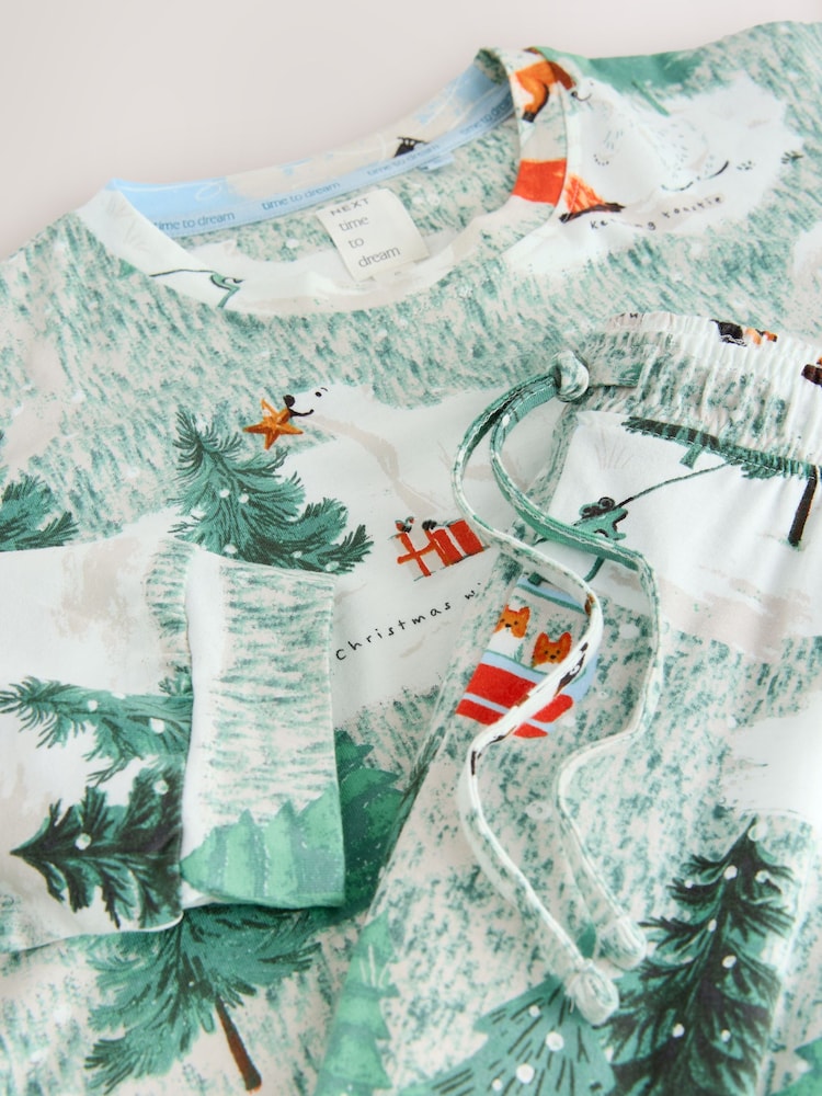Green Christmas Hamish The Highland Cow Long Sleeve Pyjamas - Image 3 of 3 Green Christmas Hamish The Highland Cow Long Sleeve Pyjamas - Image 3 of 3