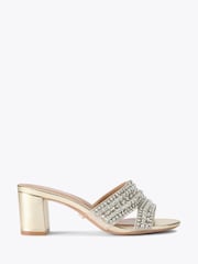 Carvela Gold Pageant Block Sandals - Image 1 of 4
