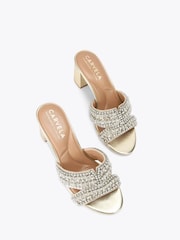 Carvela Gold Pageant Block Sandals - Image 2 of 4