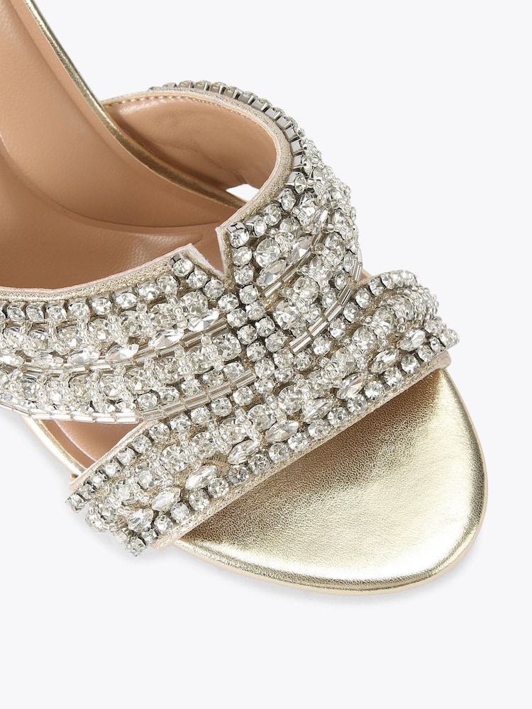 Carvela Gold Pageant Block Sandals - Image 4 of 4