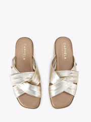 Carvela Comfort Gold Vita Cross Strap Sandals - Image 2 of 4