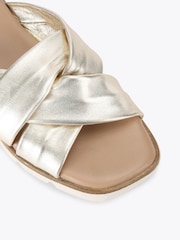 Carvela Comfort Gold Vita Cross Strap Sandals - Image 3 of 4