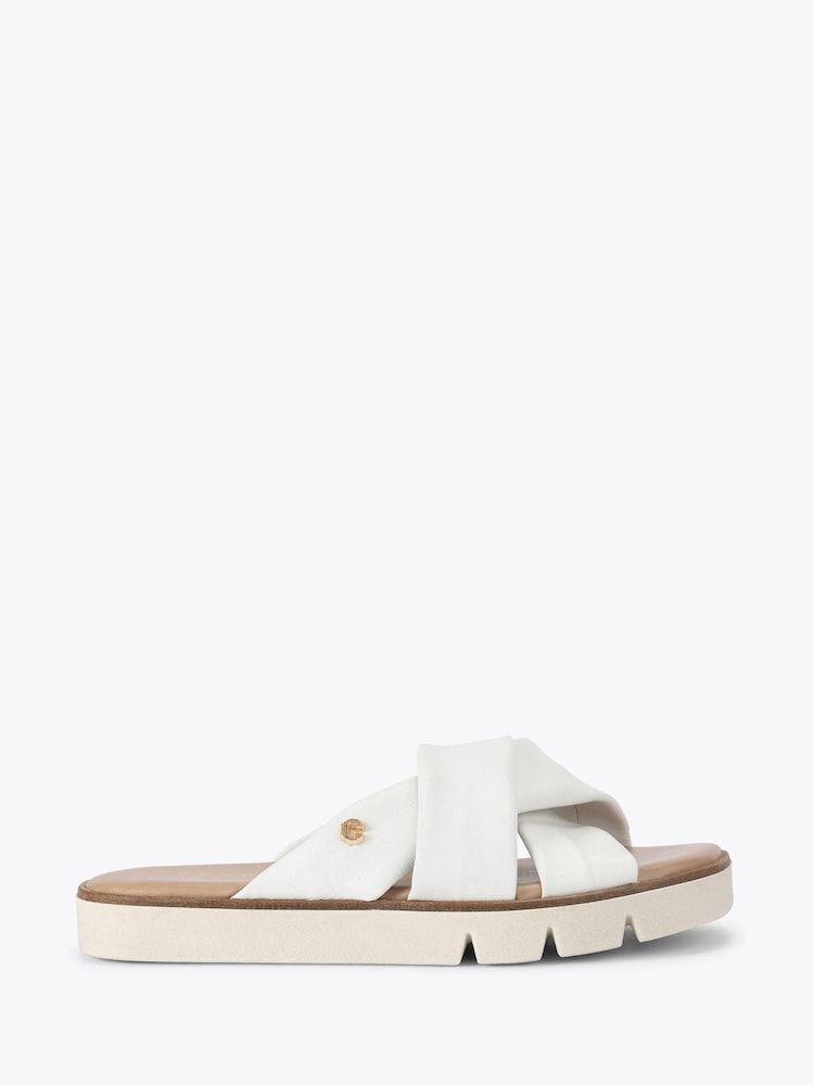 Carvela Comfort Gold Vita Cross Strap Sandals - Image 1 of 4