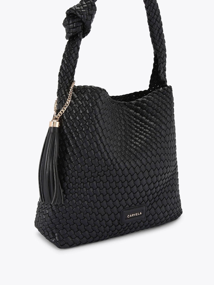 Carvela Black Verona Weave Shoulder Bag - Image 1 of 3