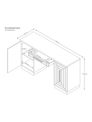 Black Ritz Solid Mango Console Dressing Table - Image 4 of 10