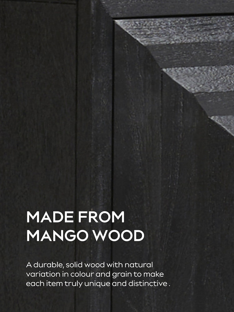 Black Ritz Solid Mango Bedside Table - Image 8 of 8