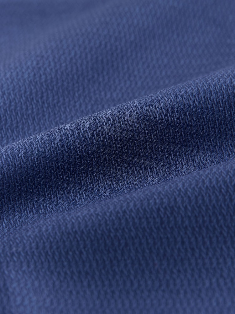 Sapphire Blue Slim Fit Easy Care Textured Single Cuff Smart Shirt - Image 3 of 3