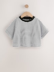 Black/White Stripe Boxy T-Shirt (3-16yrs) - Image 1 of 4