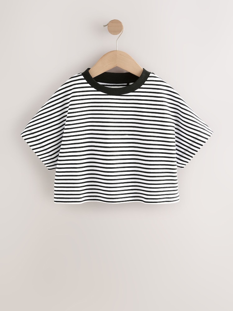 Black/White Stripe Boxy T-Shirt (3-16yrs) - Image 1 of 4