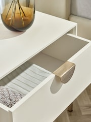 Light Grey Shagreen Effect Bedside Table - Image 5 of 8