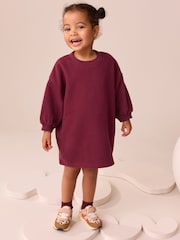 Burgundy Relaxed Sweat Dress (3mths-7yrs) - Image 1 of 8