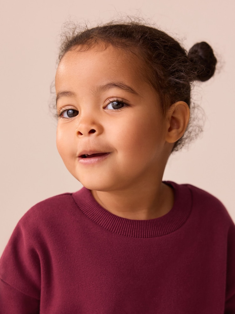 Burgundy Relaxed Sweat Dress (3mths-7yrs) - Image 2 of 8