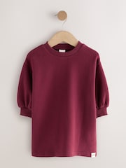 Burgundy Relaxed Sweat Dress (3mths-7yrs) - Image 4 of 8